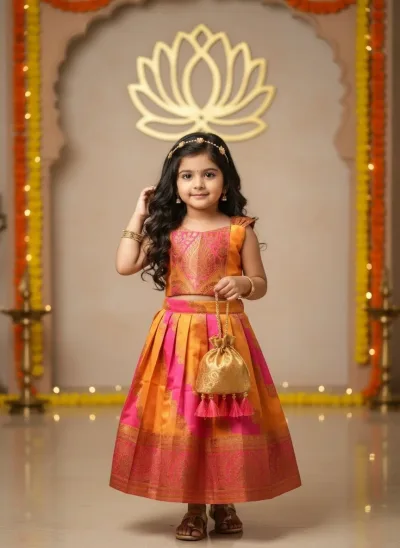 Mustard pink Designer Minipattu