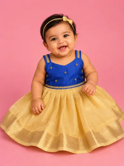 NB Anu Blue Frock Minipattu