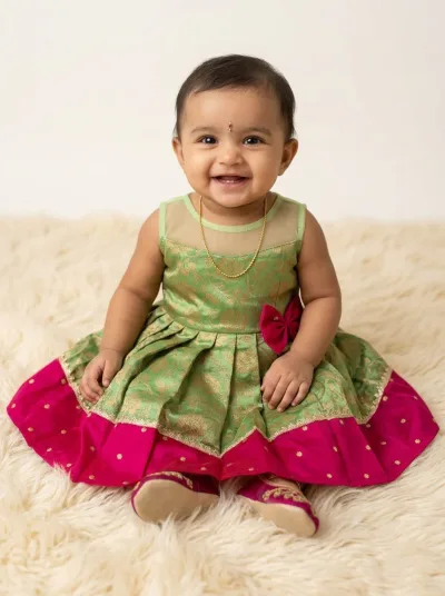 NB Mithra Green Pink Minipattu