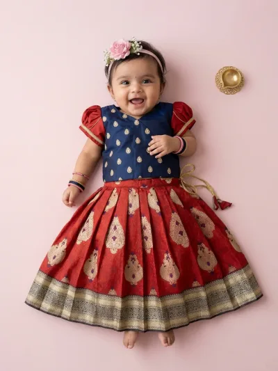 NB Rashmi Blue Maroon Minipattu