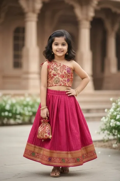 Paithani Checks Magenta Designer Minipattu