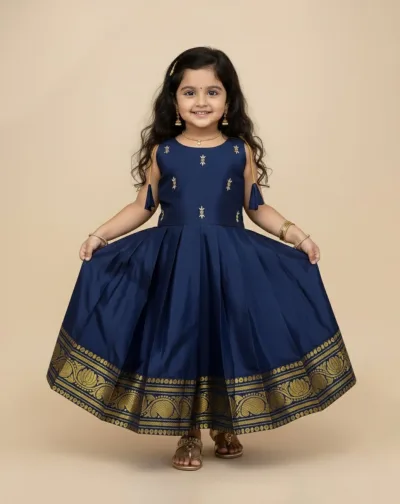 Navy Blue Butta Frock