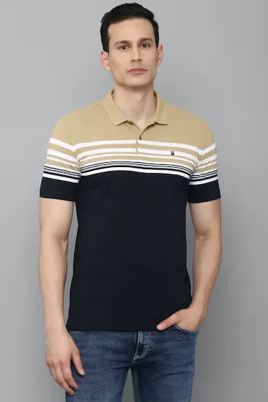 Mens Color block Polo Tshirt with Stripes