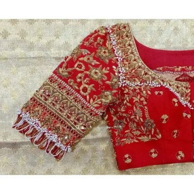 Muhurtham Blouse with elephant procession design
Bridal Blouses