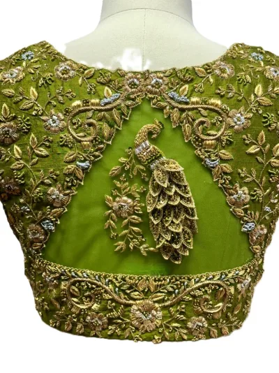 3D peacock design on net with zardosi bridal blouse
Blouses, Bridal Blouses