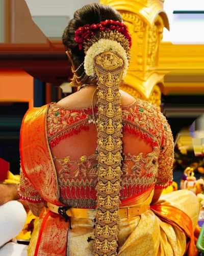 Muhurtham Blouse with 3D Lotus Design
Bridal Blouses