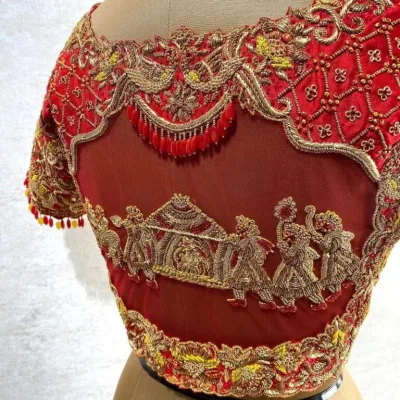 Muhurtham Blouse with palanquin design
Bridal Blouses