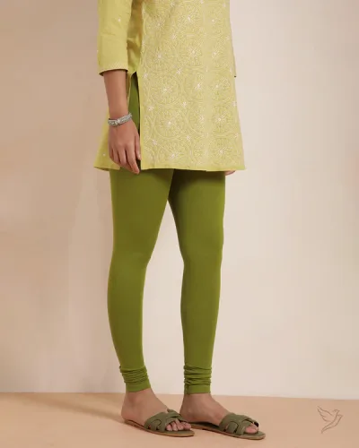Cotton Churidar Legging Olive