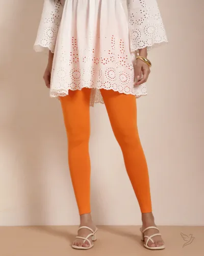 Cotton Ankle Legging Orange Tango