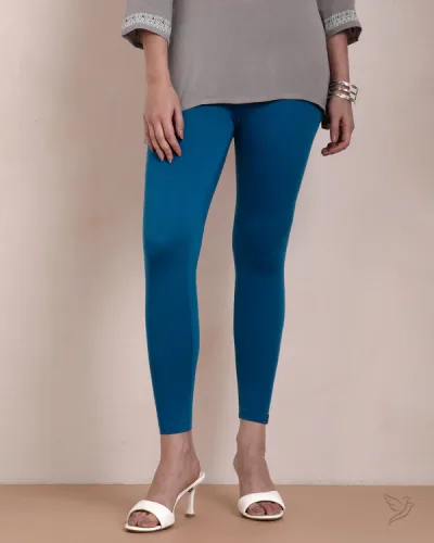 Cotton Ankle Legging Peacock Blue