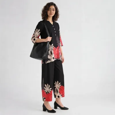 Structured Ankle Length High Rise Palazzos