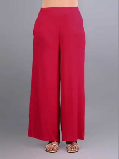 Dark Pink Viscose Palazzo