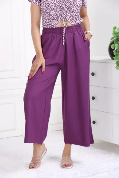 Dark Purple Rayon Palazzo