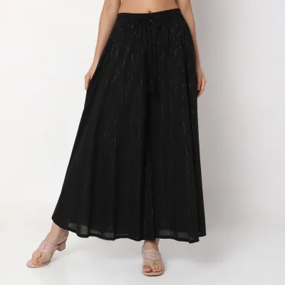 Flare Fit Striped High Rise Palazzos Style Union