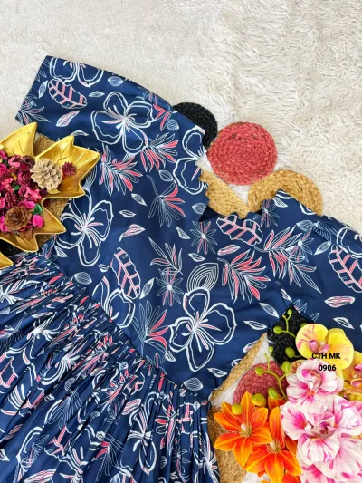 Premium Soft Cotton Printed Gown