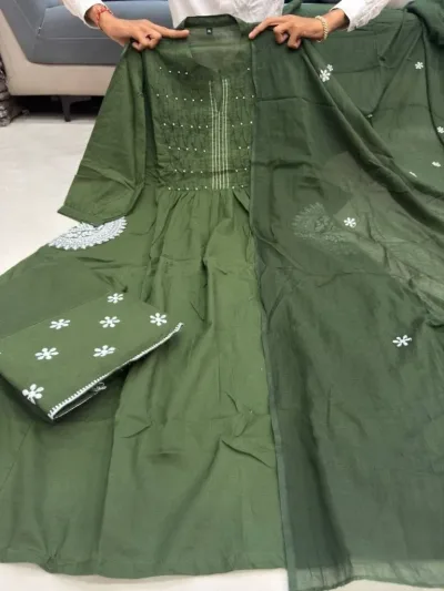Green Valley Cotton Kurta Set