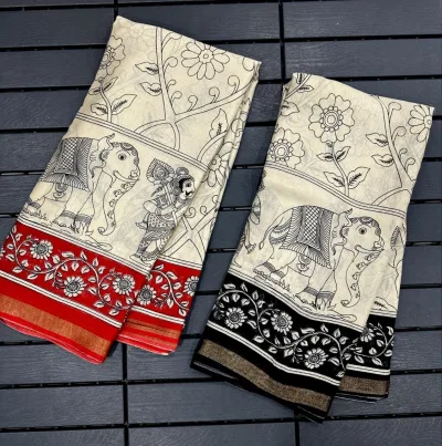 Heritage Kalamkari Mul Mul Cotton Saree - Brick Red