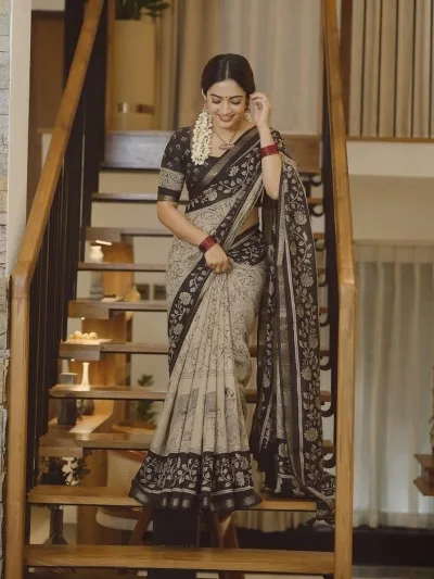 Heritage Kalamkari Mul Mul Cotton Saree - Brick Red