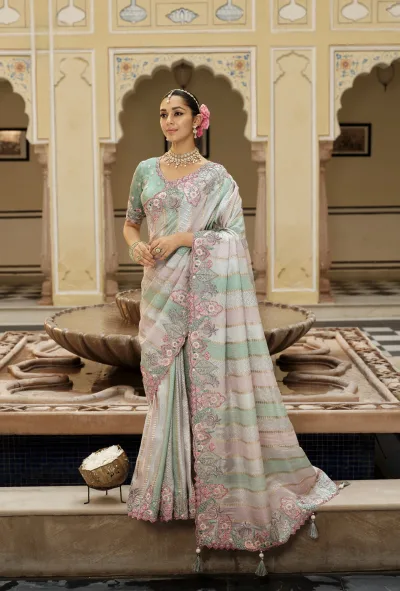 Pastel Harmony Jacquard Designer Saree