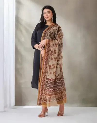 Beige Cotton Bagru Printed