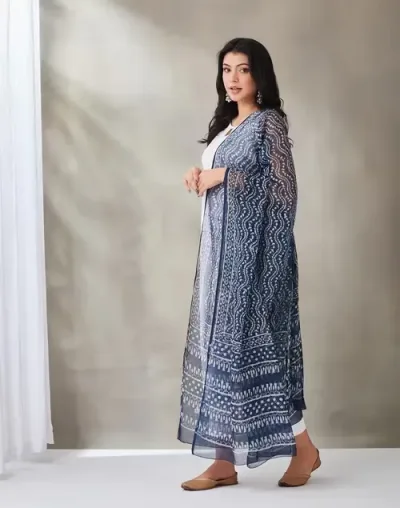 Indigo Cotton Dabu Dupatta