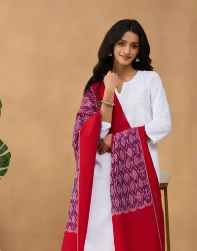 Purple Cotton Blend Dupatta