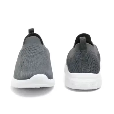 Men's Grey Knit Slip-On Walking Casual Sneakers