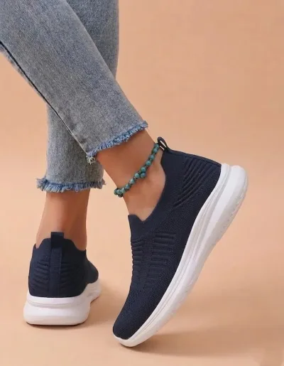 Navy Slip-On Walking Casual Shoes