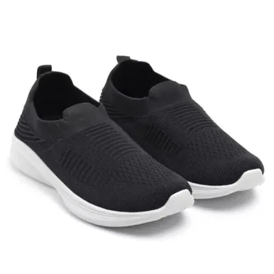 Black Slip-On Comfort Canvas Casual Shoes