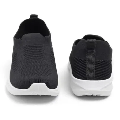 Black Slip-On Comfort Canvas Casual Shoes