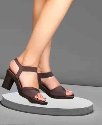 Brown High Heel Ankle Strap