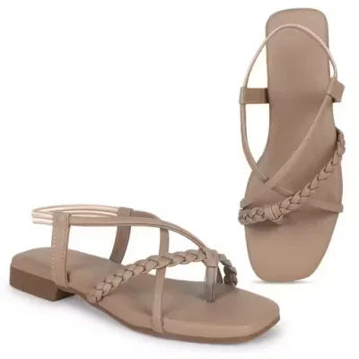 Women's Braided Backstrap One-Toe Flat Sandals