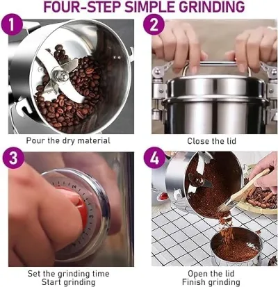 Smallest Masala Grinding Machine for Home Use with 100gm Capacity Portable Indian Spice Grinder Machine for Home VI-100(A) (VI-100(A)) Stainless Steel